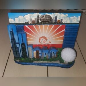 Chicago Picture Frame with Golf Ball Holder (3.5"H x 5"W Photo Slot)